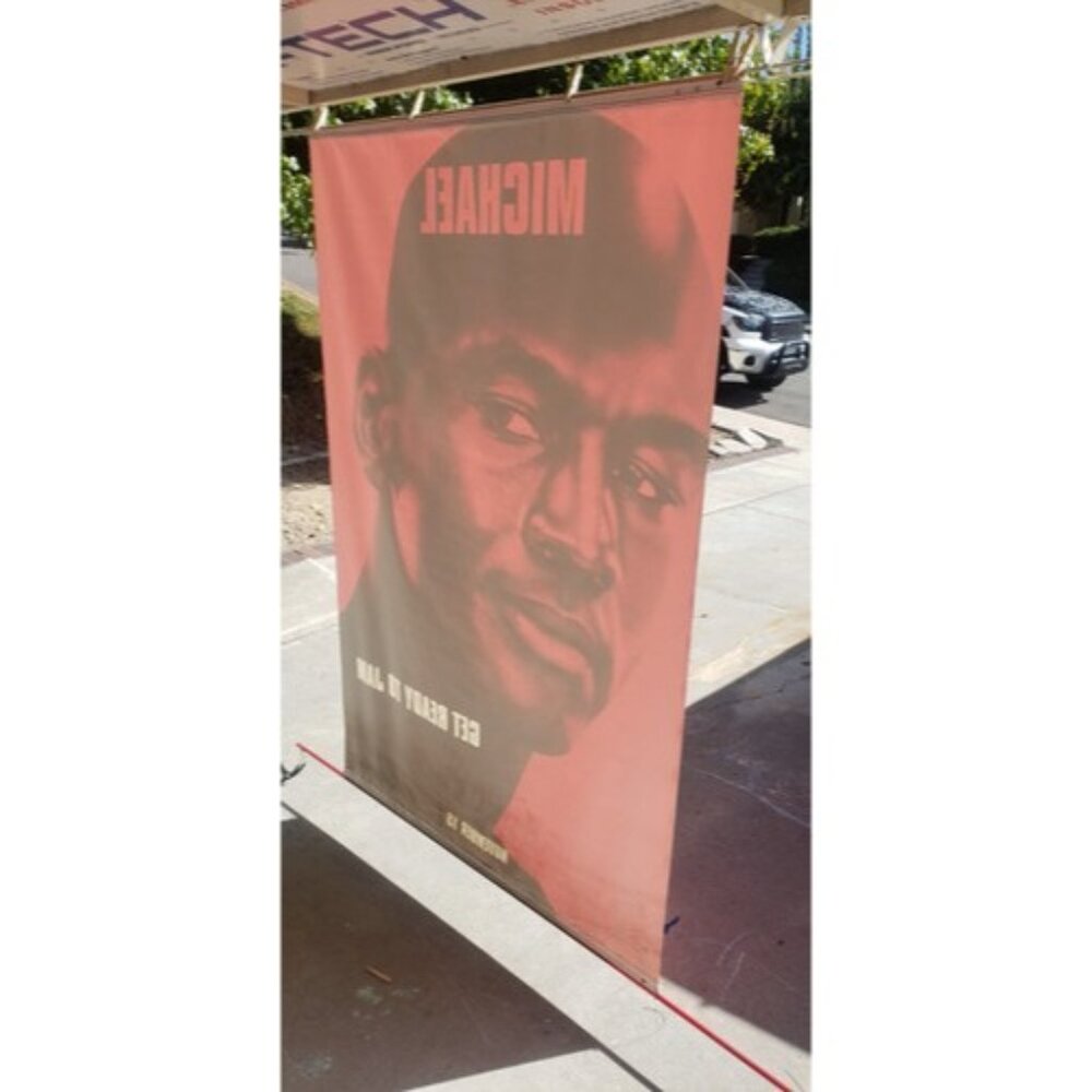 VINTAGE 1996 Space Jam VINYL Movie Poster Michael Jordan Banner 72x47 NO RESERVE - Picture 8 of 10
